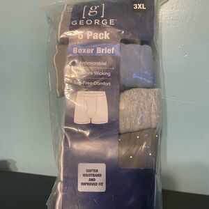 George Men's Regular Leg Boxer Briefs, 6-Pack, Size 3XL